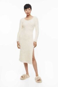 Vestido H&M Fluffy-knit Mujer Beige Claro | 014539LAG