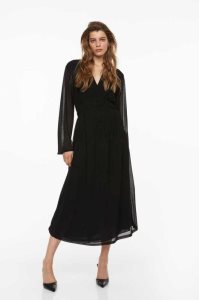 Vestido H&M Gathered Mujer Negros | 814293ULB