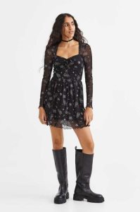 Vestido H&M Glittery Mesh Mujer Negros | 475801BWE