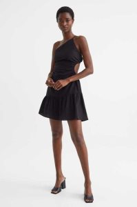 Vestido H&M One-shoulder Cut-out Mujer Negros | 680241YHQ