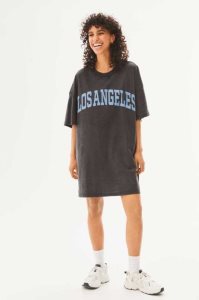 Vestido H&M Oversized Printed T-shirt Mujer Azules Oscuro | 581360GHB