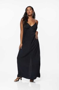 Vestido H&M Rhinestone-strap Satin Mujer Negros | 862705CZK