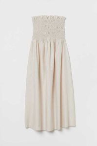 Vestido H&M Smocked-bodice Mujer Creme | 082645JUM