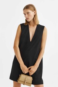 Vestido H&M V-neck Mujer Negros | 435012PNU