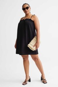 Vestido H&M Waffled Jersey Mujer Negros | 632490EIM