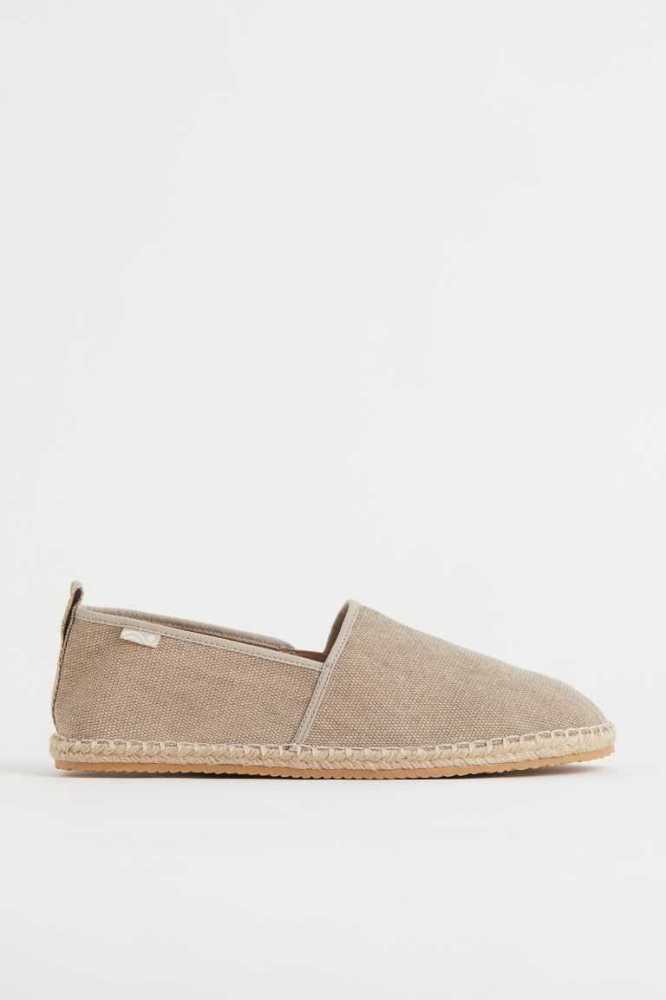 Alpargata H&M Lona Espadrilles Hombre Grises Oscuro Marrom | 327096UZL