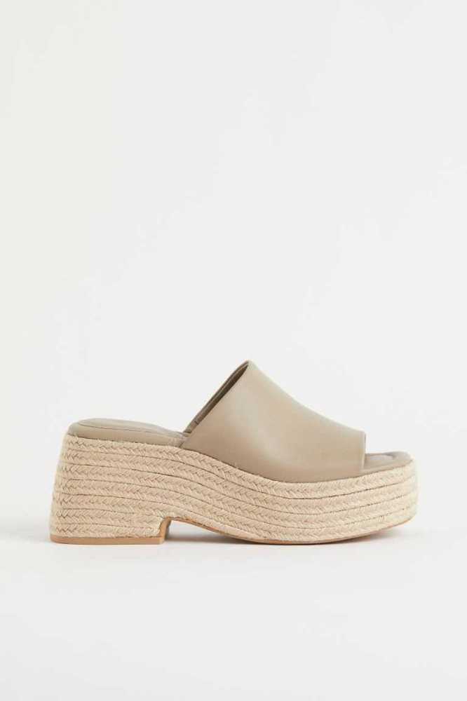 Alpargata H&M Plataforma Alpargata Mules Mujer Grises Marrom | 728941OWP