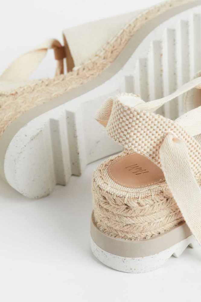 Alpargata H&M Plataforma Espadrilles Mujer Creme | 571230SEI