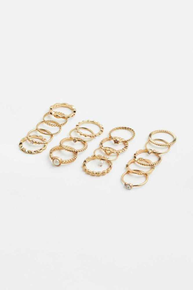 Anillos H&M 18-pack Mujer Dorados | 412768INS