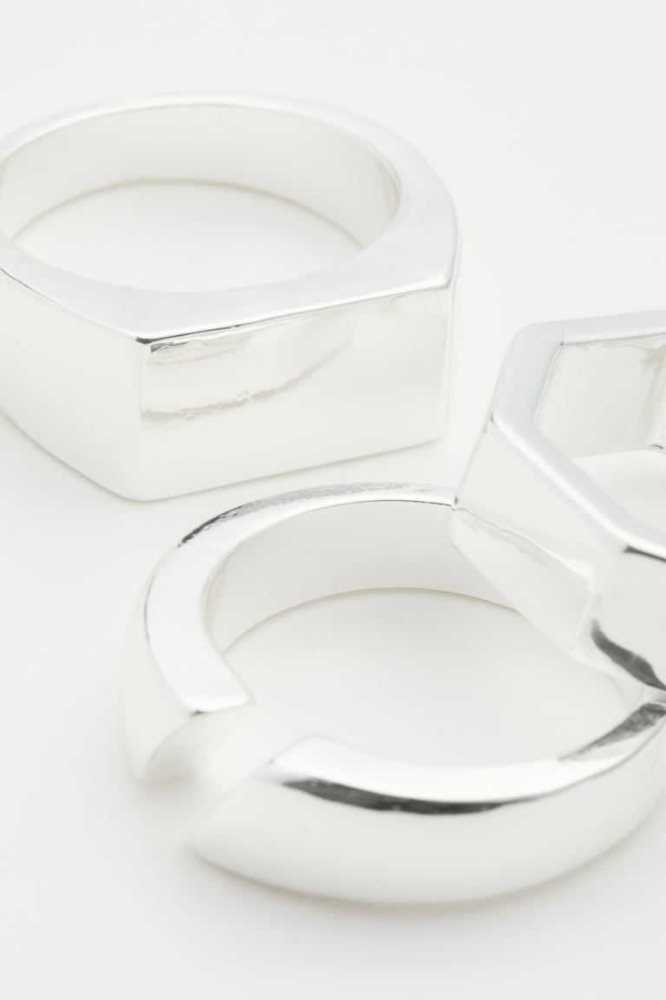 Anillos H&M 3-pack Hombre Plateados | 849637YLA