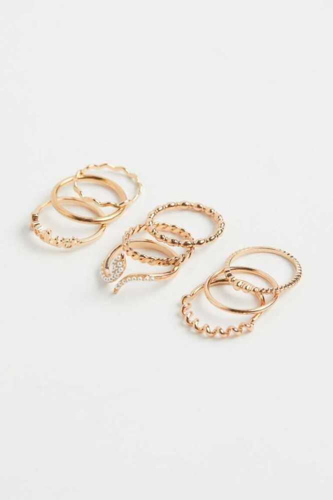 Anillos H&M 9-pack Mujer Dorados | 579302TON