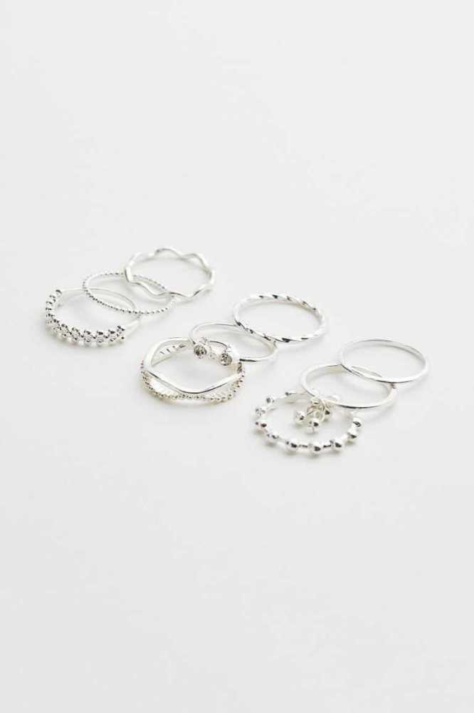 Anillos H&M 9-pack Mujer Plateados | 410928QVS