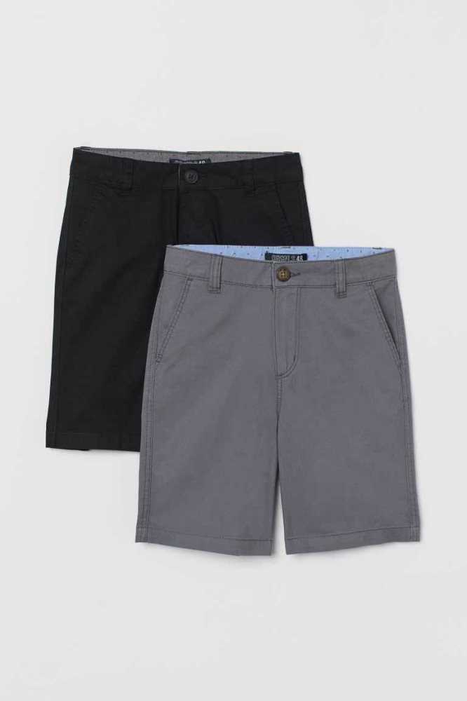 Bermudas H&M 2-pack Algodon Niños Azul Marino Azules Beige Claro | 893720SIW