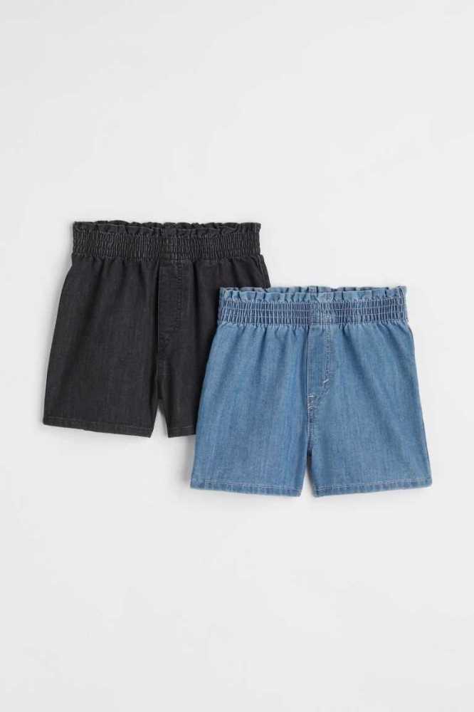 Bermudas H&M 2-pack Denim Niños Azules Azules Claro | 842397LZH