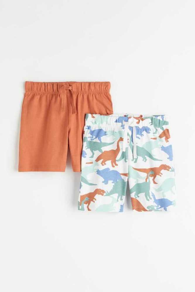 Bermudas H&M 2-pack Jersey Niños Naranjas | 389167LUG