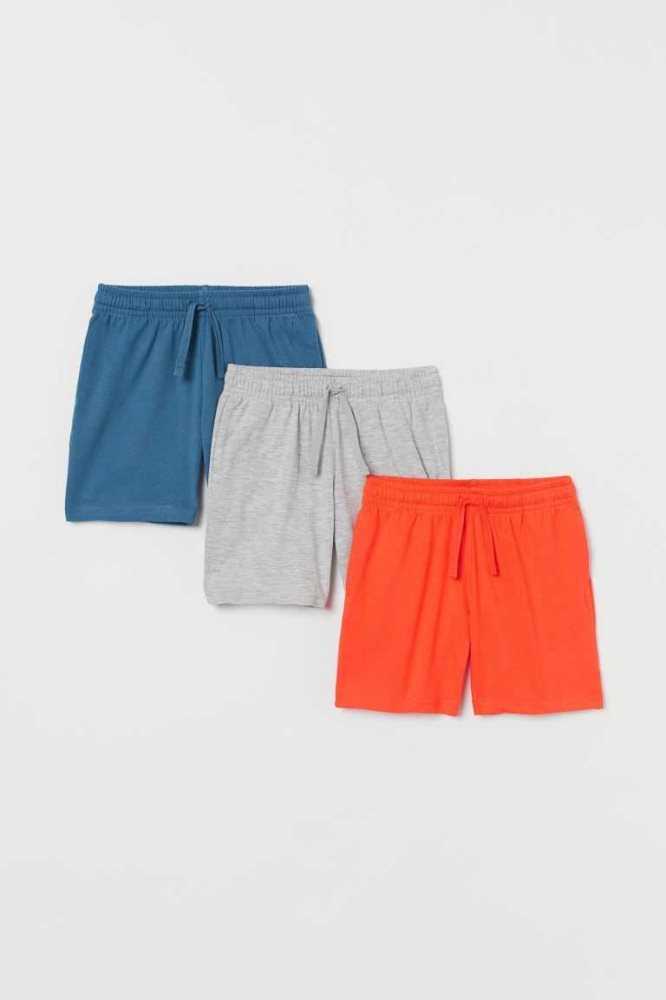 Bermudas H&M 3-pack Algodon Jersey Niños Azul Marino Azules Grises Claro | 183526XSM