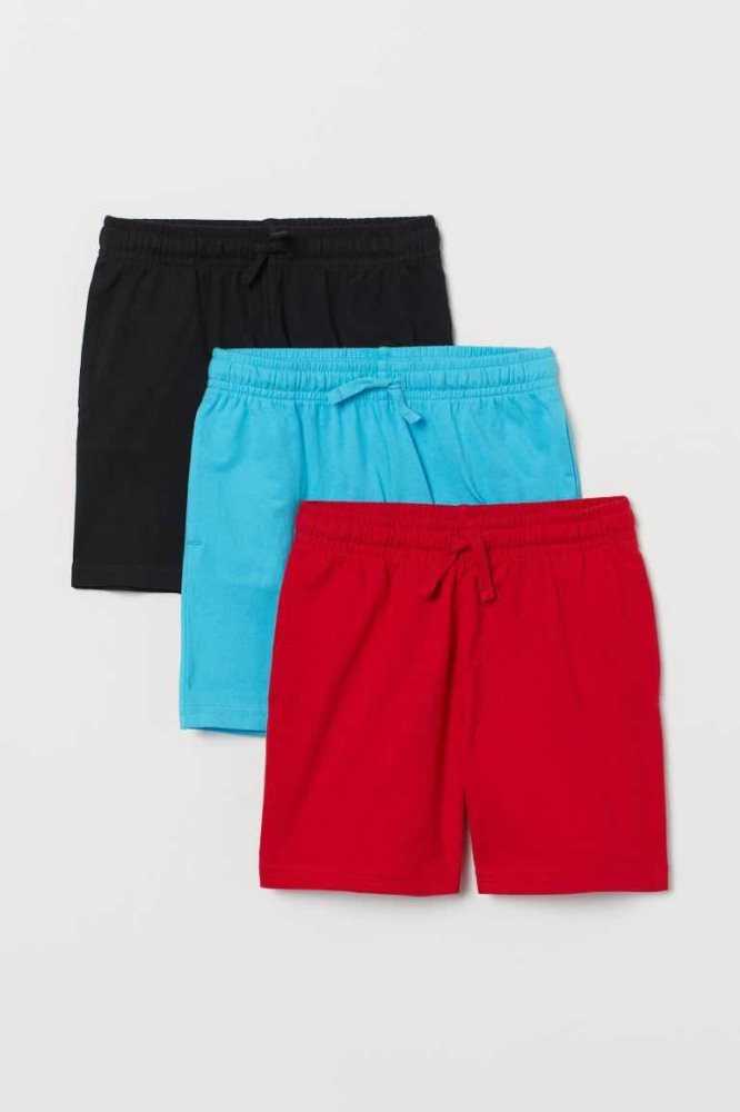 Bermudas H&M 3-pack Algodon Jersey Niños Azul Marino Azules Grises Claro | 183526XSM