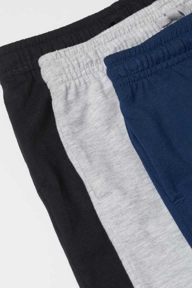 Bermudas H&M 3-pack Algodon Jersey Niños Azul Marino Azules Grises Claro | 183526XSM