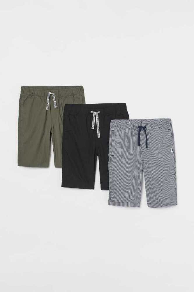 Bermudas H&M 3-pack Algodon Niños Grises Claro | 721543DJQ