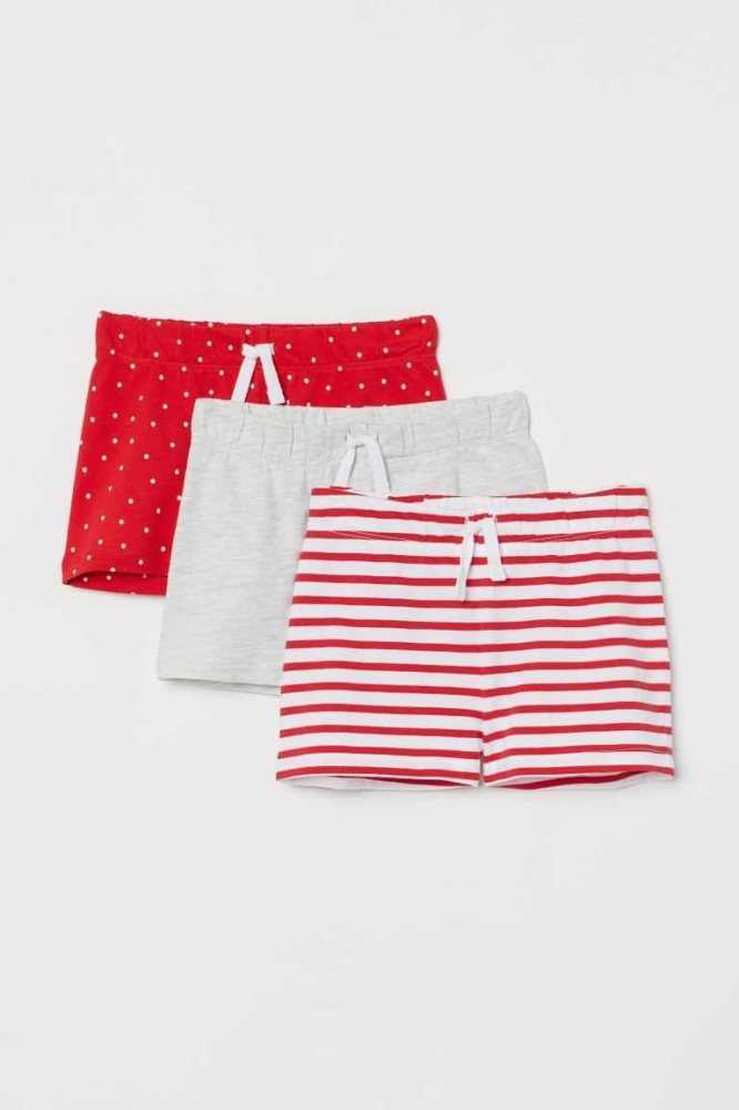 Bermudas H&M 3-pack Algodon Niños Rosas Claro Blancos | 680493INK