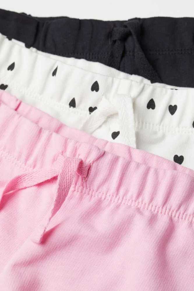 Bermudas H&M 3-pack Algodon Niños Rosas Claro Blancos | 680493INK