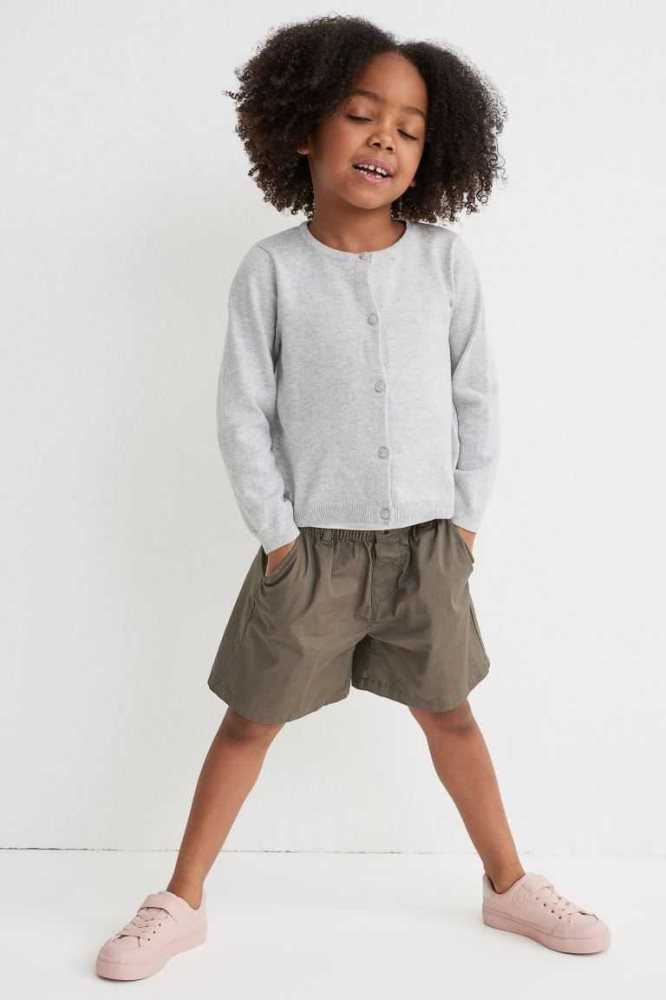 Bermudas H&M 3-pack Algodon Poplin Niños Kaki Verdes Amarillos Rosas | 648713HQS