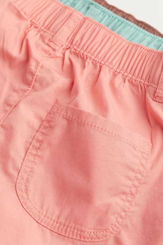 Bermudas H&M 3-pack Algodon Poplin Niños Rosas Verdes Naranjas | 675482JMK