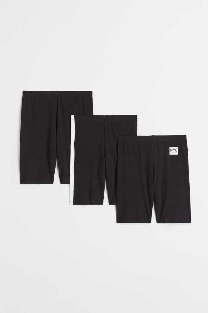 Bermudas H&M 3-pack Bike Niños Negros | 512034AVI