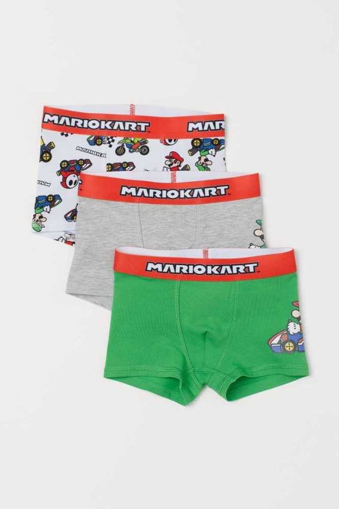 Bermudas H&M 3-pack Boxer Niños Verdes | 367294SQI