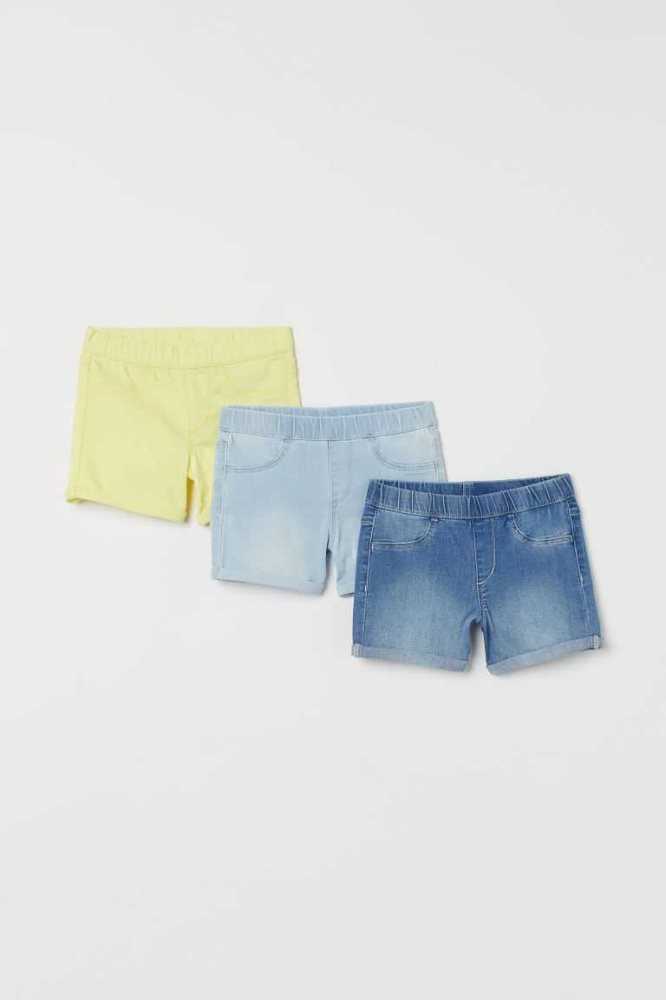 Bermudas H&M 3-pack Denim Niños Azules Rosas Claro | 176032QWV