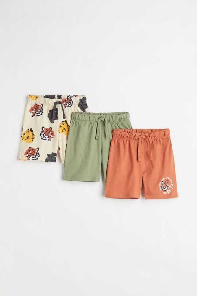 Bermudas H&M 3-pack Jersey Niños Beige Claro | 238076DTN