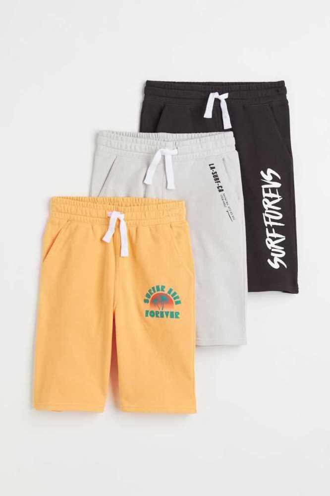 Bermudas H&M 3-pack Niños Naranjas Negros Grises | 397852BUT