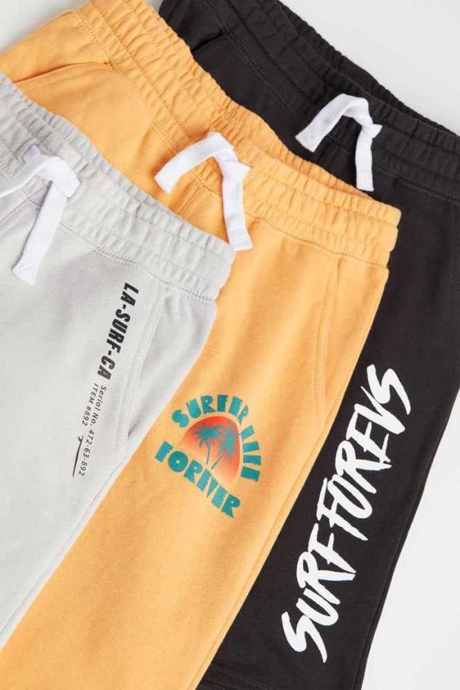 Bermudas H&M 3-pack Niños Naranjas Negros Grises | 397852BUT