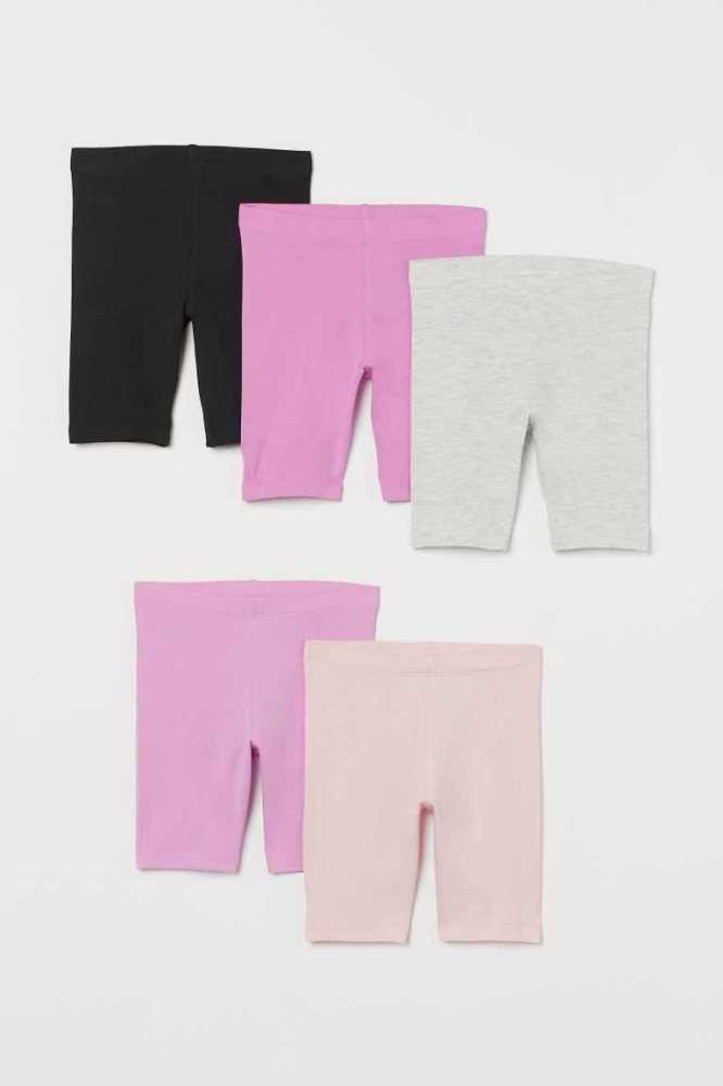 Bermudas H&M 5-pack Algodon Cycling Niños Rosas Claro Grises Negros | 708463NYE