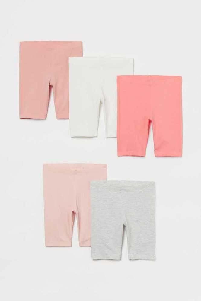 Bermudas H&M 5-pack Algodon Cycling Niños Rosas Claro Grises Negros | 708463NYE