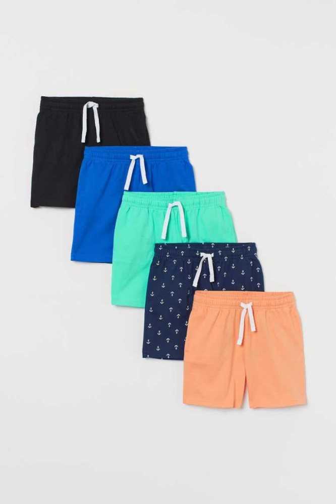 Bermudas H&M 5-pack Algodon Jersey Niños Azules Oscuro Verdes | 103762KDE