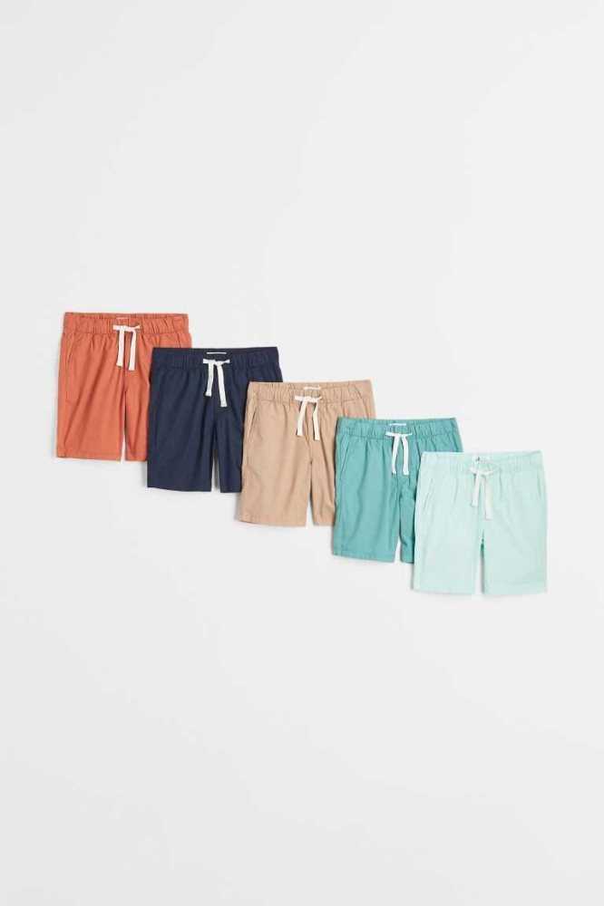 Bermudas H&M 5-pack Algodon Niños Naranjas Azul Marino Azules Turquesa | 830426VBD