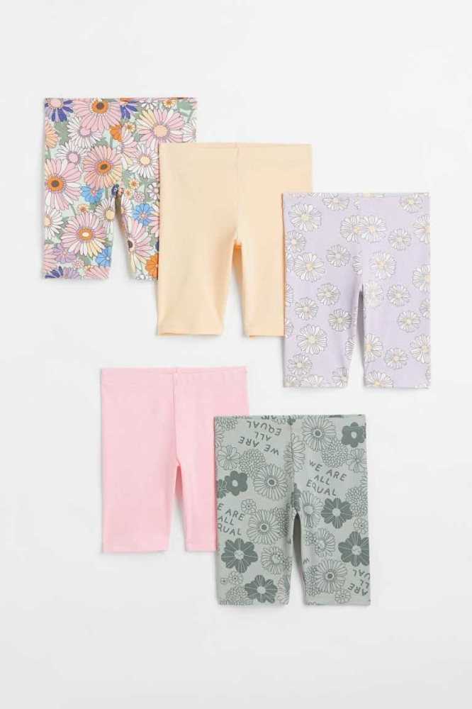 Bermudas H&M 5-pack Bike Niños Naranjas Claro Leopardo | 935416VXG