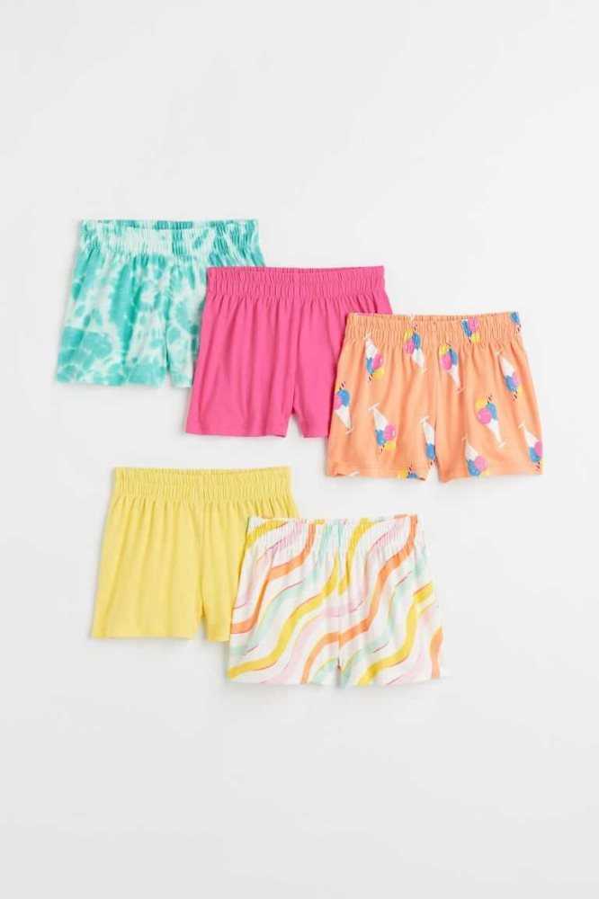 Bermudas H&M 5-pack Jersey Niños Amarillos Claro Creme | 089752LXI