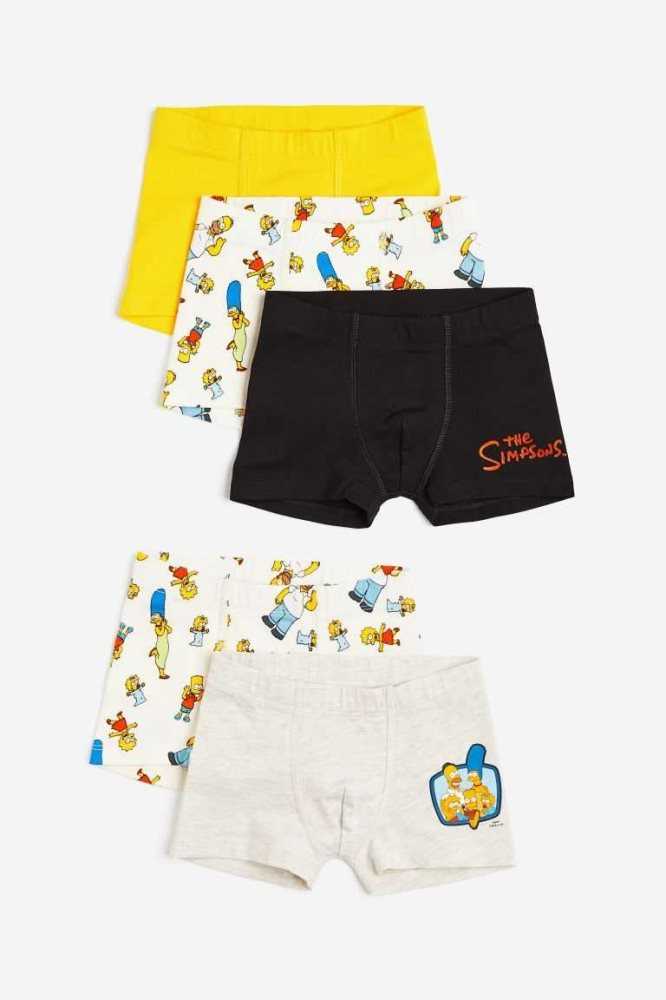 Bermudas H&M 5-pack Print-motif Algodon Boxer Niños Turquesa Claro | 527869UEW