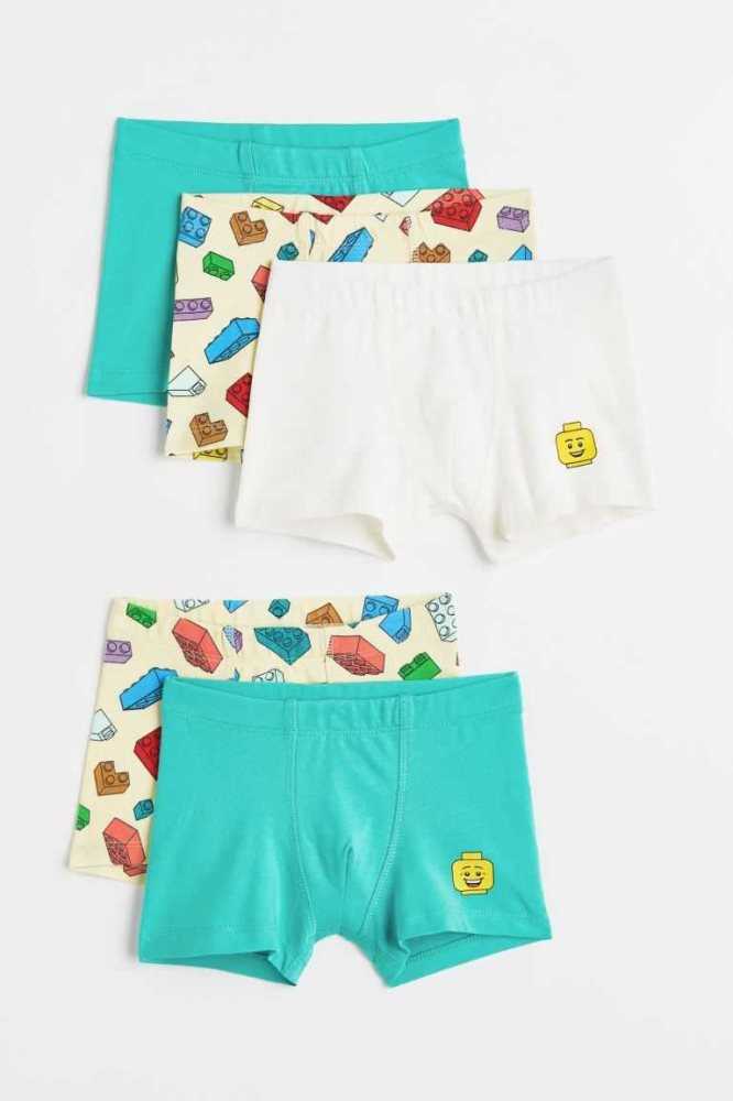 Bermudas H&M 5-pack Printed Boxer Niños Amarillos Claro | 195632FNI