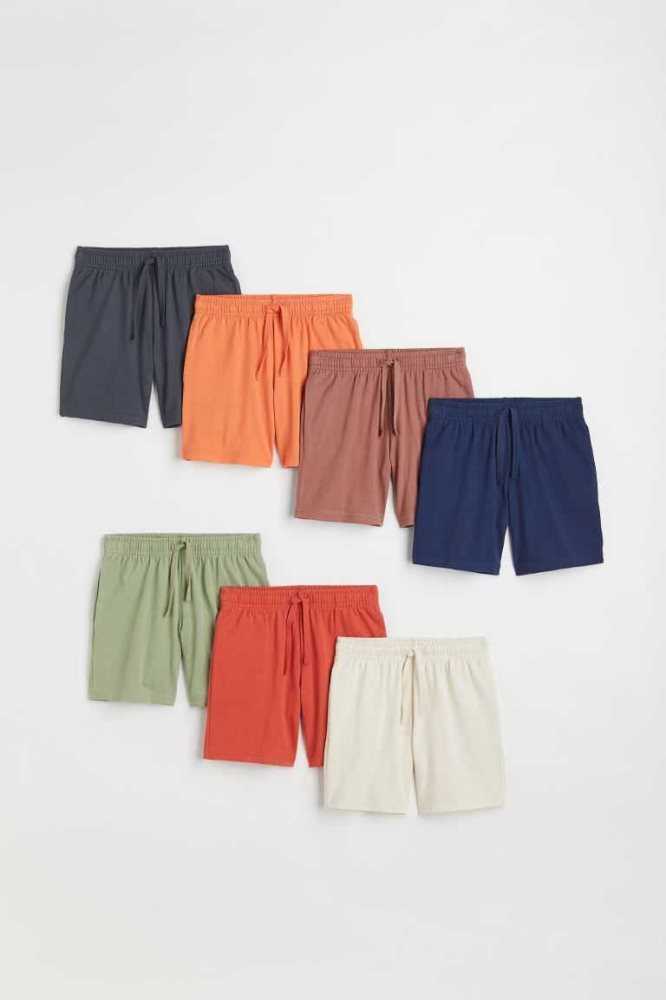 Bermudas H&M 7-pack Algodon Jersey Niños Marrom Claro Naranjas | 507916WIA