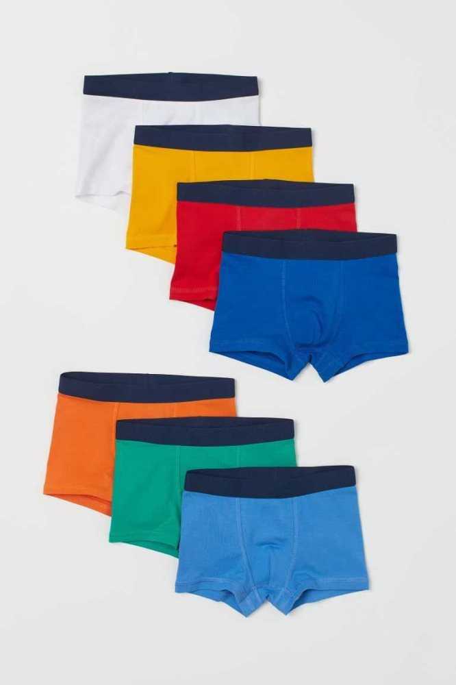 Bermudas H&M 7-pack Boxer Niños Amarillos Rosas Azules Oscuro | 148976ENK