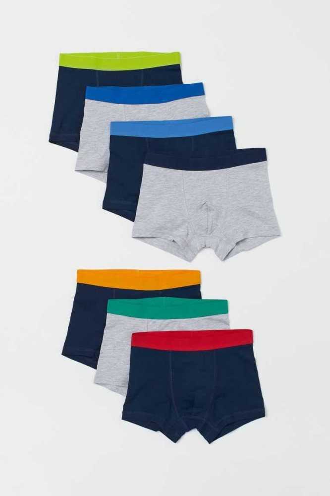 Bermudas H&M 7-pack Boxer Niños Grises Claro Azul Marino Azules | 908521SKX