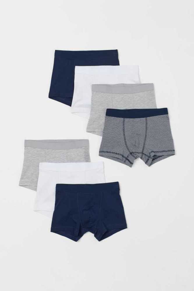 Bermudas H&M 7-pack Boxer Niños Grises Claro Azul Marino Azules | 908521SKX