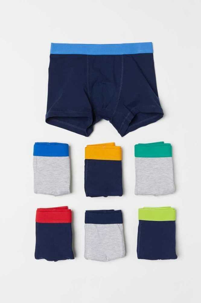 Bermudas H&M 7-pack Boxer Niños Grises Claro Azul Marino Azules | 908521SKX