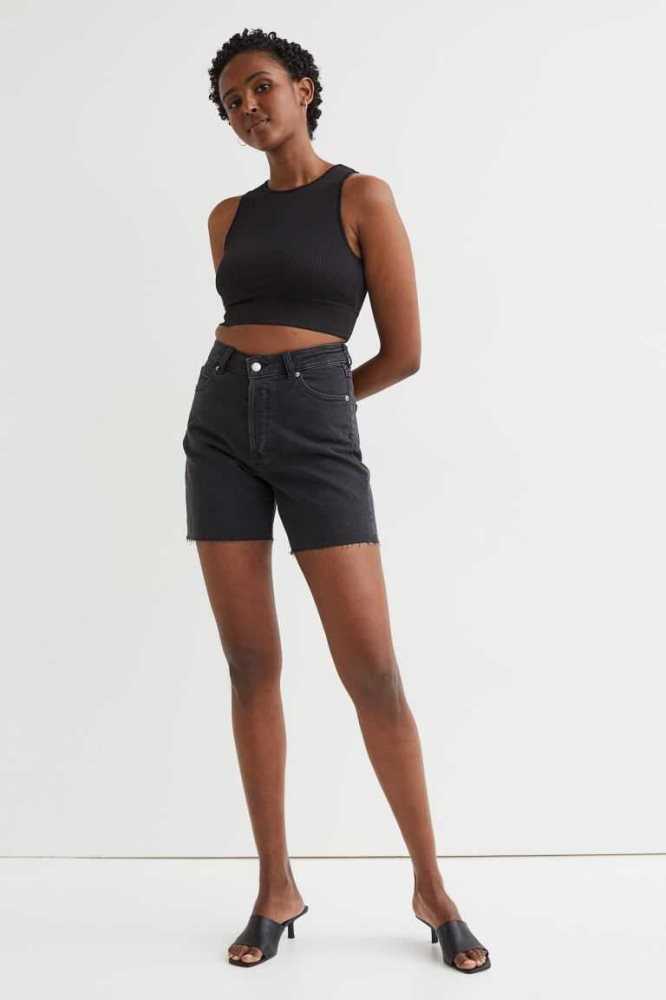 Bermudas H&M 90s Cutoff High Cintura Mujer Azules | 076891PUT