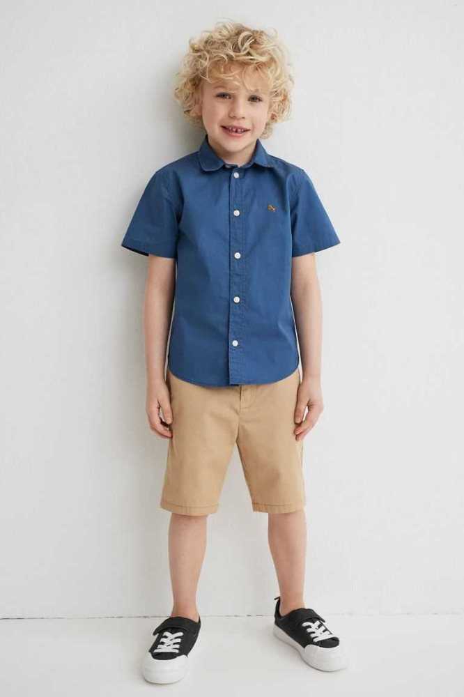 Bermudas H&M Algodon Chino Niños Azul Marino Azules | 068712VLN