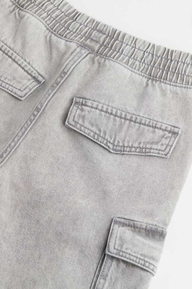 Bermudas H&M Algodon Denim Cargo Niños Grises Claro | 106839UJG