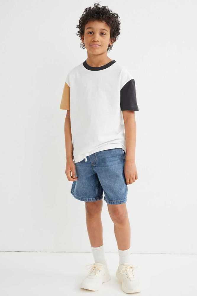 Bermudas H&M Algodon Denim Niños Grises Oscuro | 358947RMB